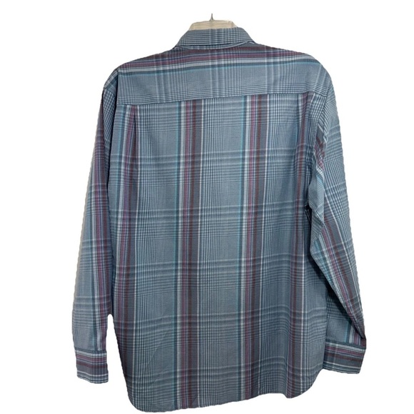 Tommy Bahama Button Down Shirt Mens XL Silk Cotton Blend Blue Plaid Long Sleeve - Picture 2 of 9